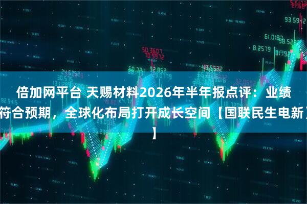 倍加网平台 天赐材料2026年半年报点评：业绩符合预期，全球化布局打开成长空间【国联民生电新】